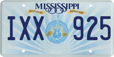 MS license plate IXX925