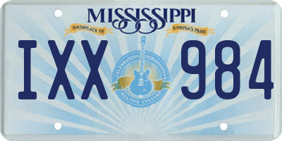 MS license plate IXX984