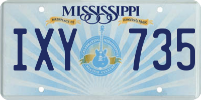 MS license plate IXY735