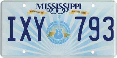 MS license plate IXY793