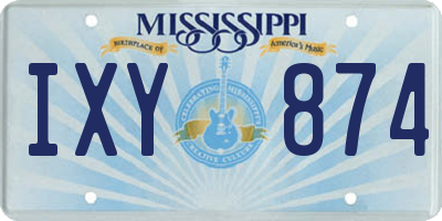 MS license plate IXY874