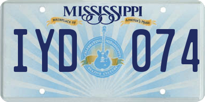MS license plate IYD074
