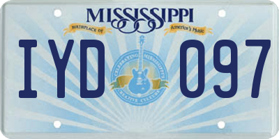 MS license plate IYD097