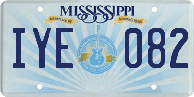MS license plate IYE082