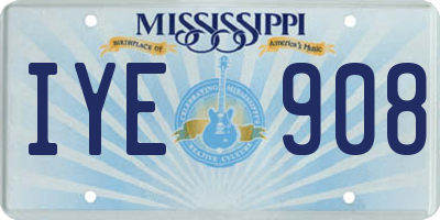 MS license plate IYE908