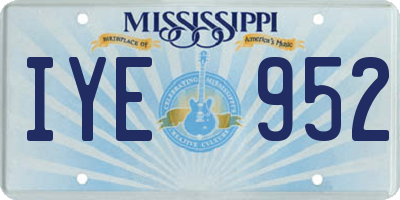 MS license plate IYE952