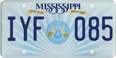 MS license plate IYF085