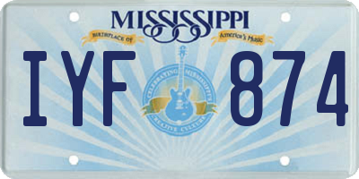 MS license plate IYF874