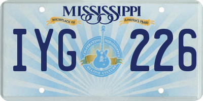 MS license plate IYG226