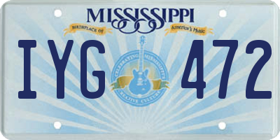 MS license plate IYG472