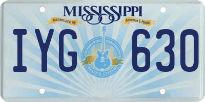 MS license plate IYG630