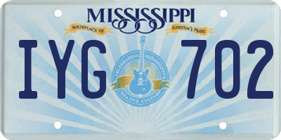MS license plate IYG702