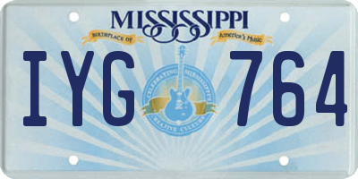 MS license plate IYG764
