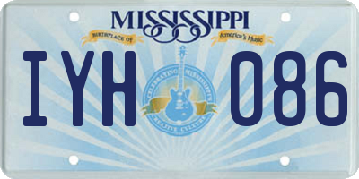 MS license plate IYH086