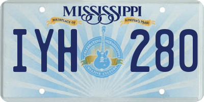 MS license plate IYH280