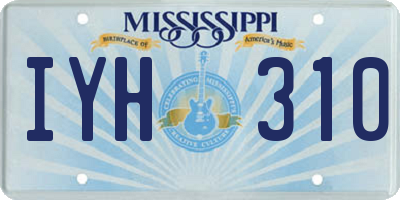 MS license plate IYH310