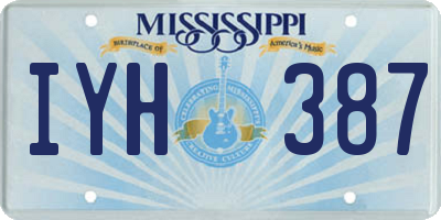MS license plate IYH387