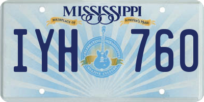 MS license plate IYH760