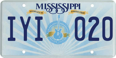 MS license plate IYI020