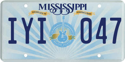 MS license plate IYI047