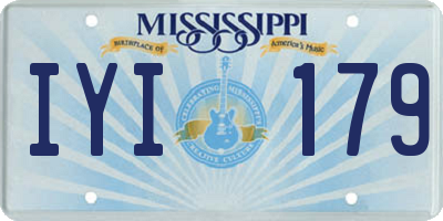 MS license plate IYI179