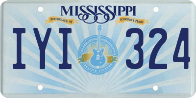 MS license plate IYI324