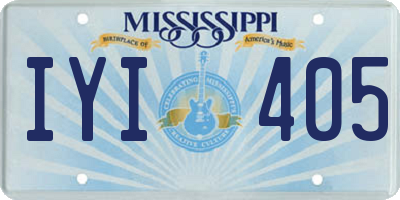 MS license plate IYI405