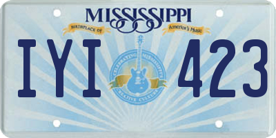 MS license plate IYI423