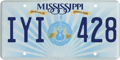 MS license plate IYI428