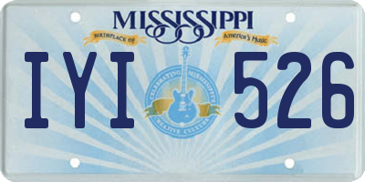 MS license plate IYI526