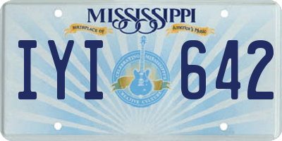 MS license plate IYI642