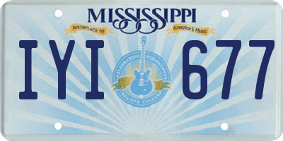 MS license plate IYI677