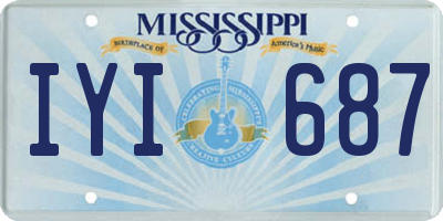 MS license plate IYI687