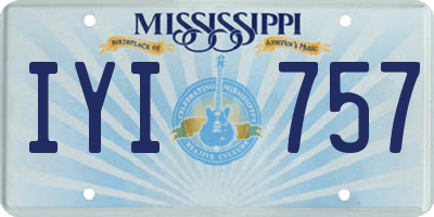 MS license plate IYI757