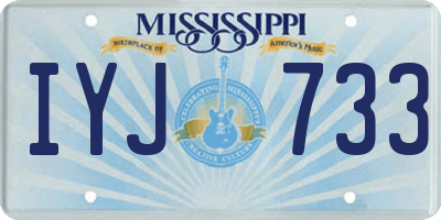 MS license plate IYJ733