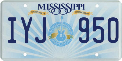 MS license plate IYJ950