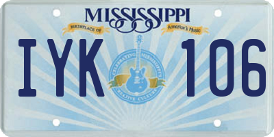 MS license plate IYK106