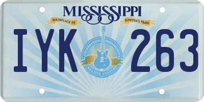 MS license plate IYK263
