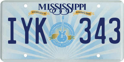 MS license plate IYK343