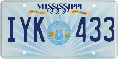 MS license plate IYK433