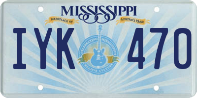 MS license plate IYK470