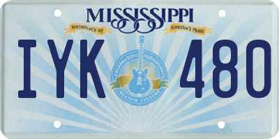MS license plate IYK480
