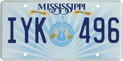 MS license plate IYK496