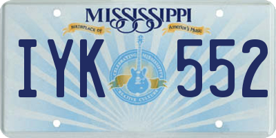MS license plate IYK552