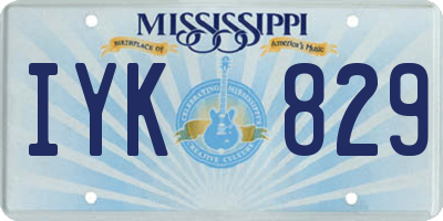 MS license plate IYK829