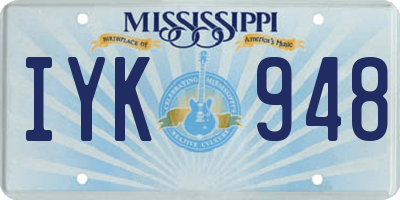 MS license plate IYK948