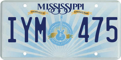 MS license plate IYM475