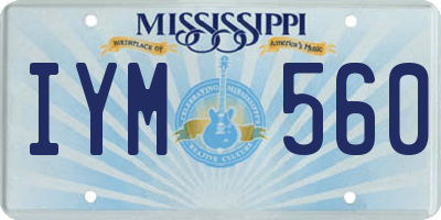 MS license plate IYM560