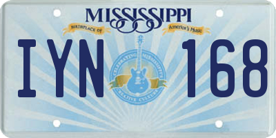 MS license plate IYN168