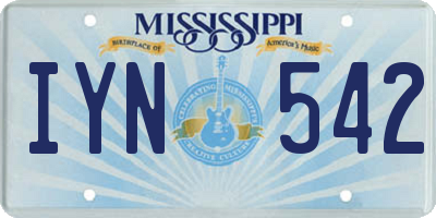 MS license plate IYN542